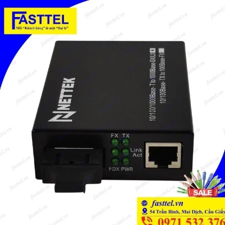 Bộ chuyển đổi quang điện 1 sợi 10/100/1000Mbps NETTEK